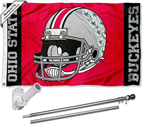Bandeira do futebol estadual de Ohio e suporte de suporte de poste