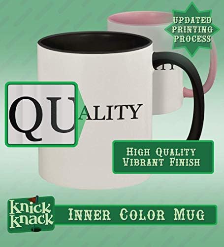 Presentes de Knick Knack #Insectologia - 11oz Hashtag Ceramic Colored Handle and Inside Coffee Cup Cup, preto