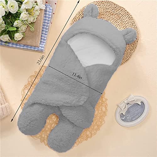 Nunibum Baby Swaddle Blanket Garotas Meninas fofas de algodão recebendo cobertor Ultra-Soft Newborn Sleps para infantil de 0 a 6 meses de menina presente de chuveiro-cinza, tamanho único