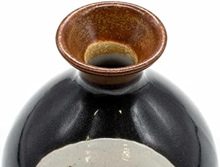 彩堂窯 Conjunto de copos de saquê, 300 ml, dharma preto