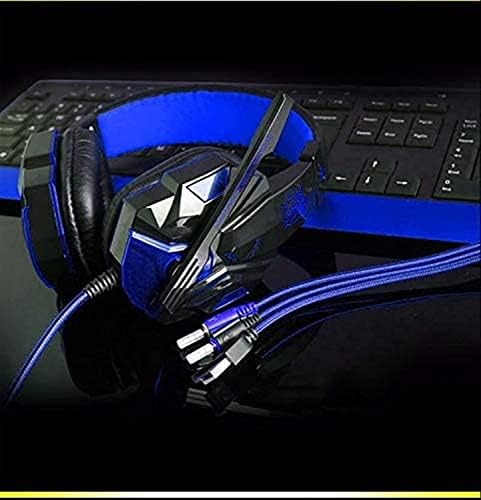Eyearn Gaming Headset para som surround sobre fones de ouvido com microfone, luz LED para laptop, para fornecer um som claro e poderoso, para ajudá -lo a aproveitar a música melhor