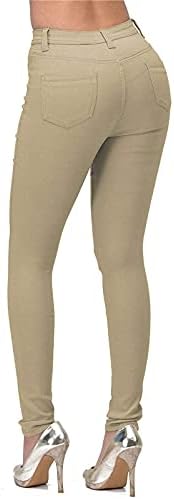 Calça de perna larga branca de Honprad para mulheres com cintura alta de alta cintura
