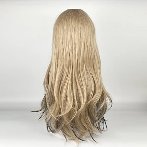 URCGTSA 22 polegadas de longa peruca ondulada para mulheres para mulheres Belra Black Sintético Peruca Curly Natural With Air