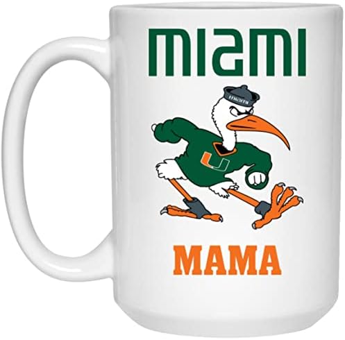 Q. Paddyshops Miami Mama Coffee Caneca, Miami Mama Mug, Great Mama Mug, Mama Caneca, Caneca Esportiva, Presente para Mama, Universidade Miami Football Caneca 11oz 11oz