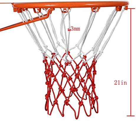 Substituição da rede de basquete de lopsidade, atualização ao ar livre redes de basquete profissional grosso, todo o tempo, todo o clima, se encaixa nas jantes padrão interno e externo de 12 loop