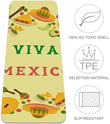 Yoga Mat, tapetes de ioga para treino doméstico, tapete de exercícios, tapetes de exercícios, pilates MAT, Viva México