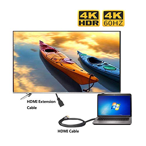 Cabo de extensão HDMI em 4K 1 pés, anuba de alta velocidade 4k a 60Hz HDMI Extender Compatível para Xbox One S 360, PS5, PS4, Roku TV Stick, Blu Ray Player Player