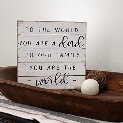 Simplesmente disse: Inc Pallet Perfect Petites 8 Wood Sign PET16348- Para o mundo Você é pai, para nossa família, você é o mundo