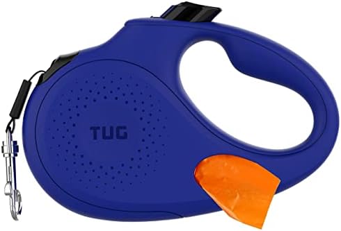 Tug Oval 360 ° Frela de cachorro retrátil sem emaranhada com dispensador de bolsa de resíduos integrados