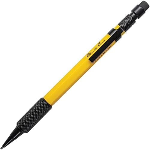 Rito no caderno de capa dura à prova de clima, 4 3/4 x 7 1/2, cobertura amarela, padrão de campo, 7,5 x 4,75 x 0,625 e lápis mecânicos à prova de intempéries, barril amarelo, chumbo preto de 1,3 mm