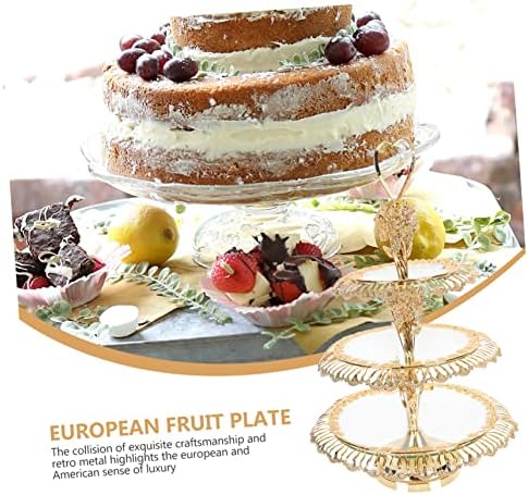 Yardwe 1pc Multi-camada Cristal Placa de frutas de frutas Decorativa bandeja de bandeja bandejas de copo Bolo de bolo de sobremesa