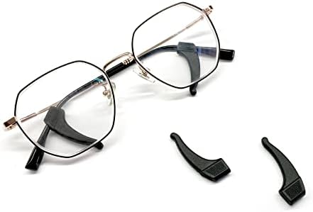 12 pares de óculos de silicone Anti-deslize a oria da orelha, clipes de orelhas de óculos, porta-orelhas de copos esportivos para crianças e adultos, suporte de óculos, mangas de orelha anti-deslizamento de silicone, preto