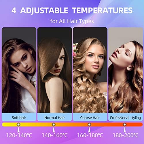 Alisadores de cabelo de ferro plano, mini alisadores de cabelo e curler 2in1, aquecimento instantâneo, temperatura ajustável, ferros