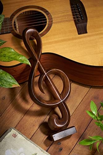 Escultura de música de madeira de Handicraftviet para decoração de casa e amantes da música, figura de note de música