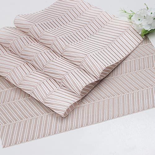 Vinil Placemats de vinil Conjunto de 4 para mesa de jantar Coloque tapetes laváveis ​​resistentes ao calor Cleme Brown Arborizador