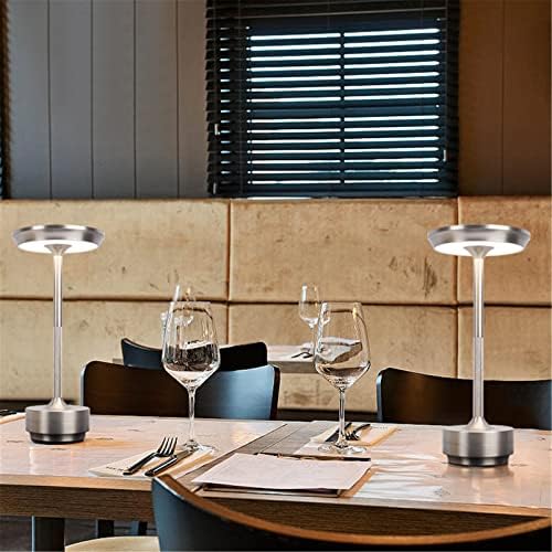 LJXIIOO LED LUDRES DE TABELA sem fio recarregável, 3 colorido de mesa escuro para escurecimento, lâmpada portátil de mesa em alumínio para restaurante de pátio de festa