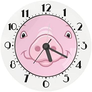 Biyejit engraçado Rink Pink Head Print Kids Alarm Relk, silencioso relógio de parede decorativo sem preenchimento, leve e