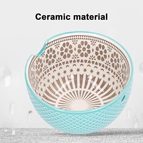 Titular de lã de tricô, material de cerâmica prática decorativa compacta portátil tocador de tigela para presente
