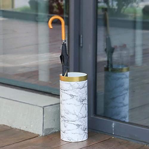 ZJYWMM Umbrella Stand pequeno porta -guarda -chuva de plástico, Rack de guarda -chuva à prova d'água para casa/escritório/corredor/carro/hotel, padrão de mármore, 20 x 20 x 45 cm