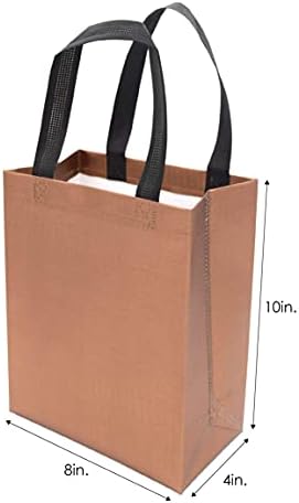 Sacos de presente de ouro rosa - 12 sacolas de presente reutilizáveis ​​com alças, pequenos sacos de embrulho de designer de estilista