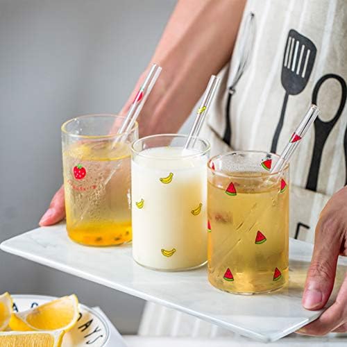 Doitool bebendo copos, xícara de vidro Borossilicato resistindo ao leite suco de frutas copo de armazenamento de água com palha