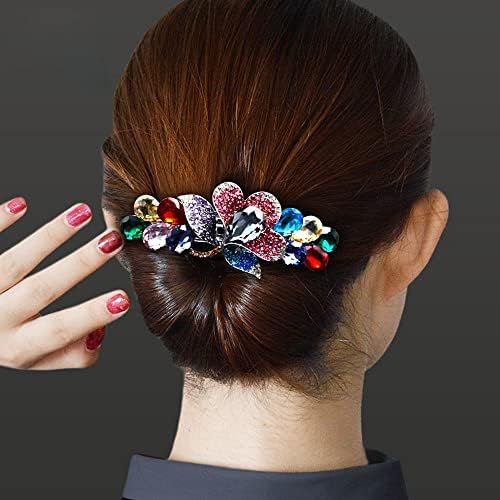BYBYCD Vintage Trendy for Girls Crystal Flower Ponytail Held Hair Clipes Hairpins Coreanas Barrettes de primavera clipes