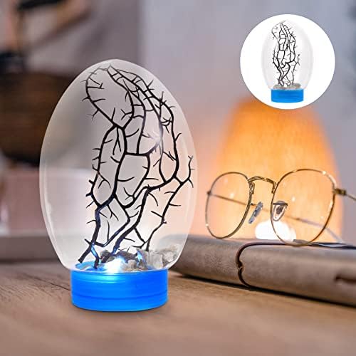 IPETBOOM Mini Tanque de peixes ecológicos, ecosfera aquática fechada com led, base para desktop tanque de aquário de aquário de stone rio para a mesa de escritório em casa Decoração superior