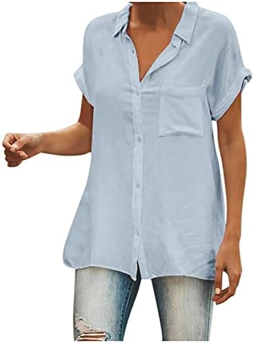 Sorto do pescoço da tripulação Camisetas de manga curta respirável para mulheres retro de verão