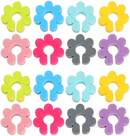 Marcadores de vidro de flores 16pcs Silicone Drink Markers