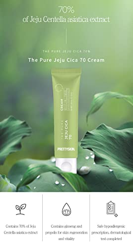 Prettyskin the pure jeju cica 70 centella asiatica extrato creme facial 50ml