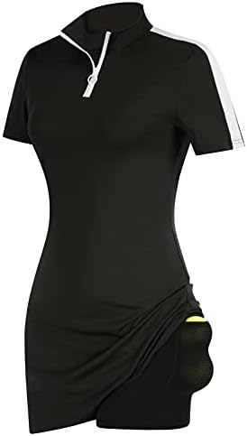 Jack Smith Smith Mulheres Athletic Athletic Dress Tennis Golf Golf com shorts e bolsos vestido de exercício de manga curta