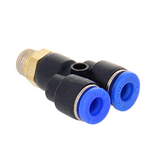 OTHMRO 2PCS PLÁSTICA CONNIFICAR SPLITTER PUSH para os acessórios de tubo 8mm ou 0,31 od x 16,2mm rosca macho push bloqueio px8-03