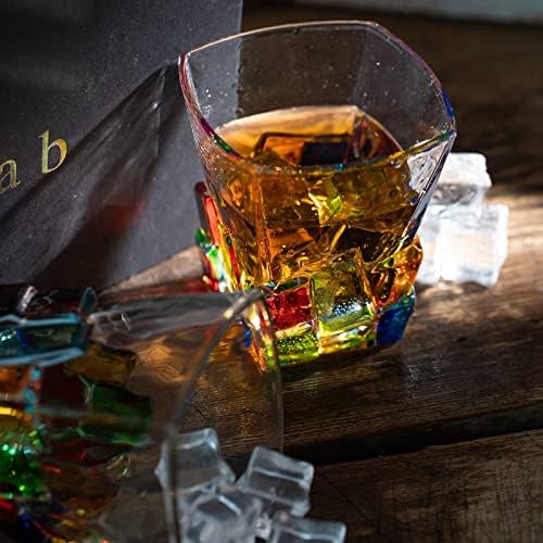 Tyab Whisky Glasses Cocktail Glasses Rocks Whisky Gifts For Men Barware para escocês, bourbon, licor e bebidas de coquetel conjunto de 2