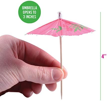Picktações de coquetéis de guarda -chuva de bebida prextex - pacote a granel de 220 variadas escolhas de festa de decoração tropical com parasol | Guarda -chuvas de coquetel para bebidas, bares tiki, piqueniques, toppers de bolo