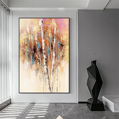 Liruxun Colorido Brown Árvore Óleo Pintura da sala de estar Arte Imagem à mão Decoração de parede do corredor pintada à mão