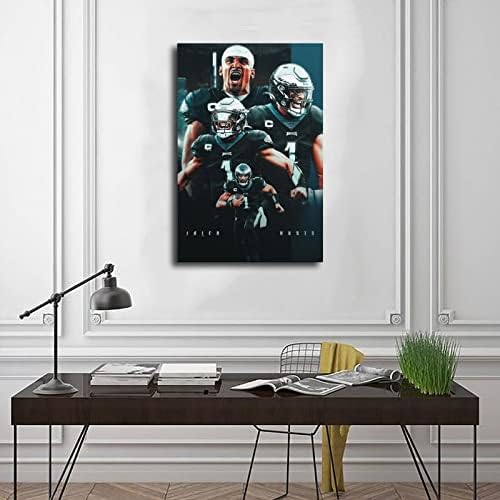 Chicreed Jalen Hurts Poster Futebol Picture Canvas Poster Decoração de quarto Esportes Decoração da sala de escritório Decoração Desenho