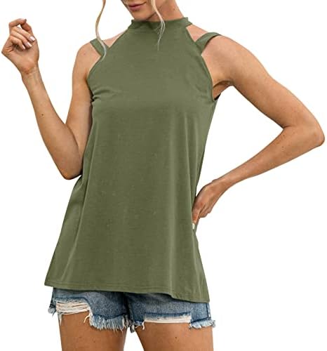 Miashui bar tops for women shirt tops blusa feminina gallus ombro ombro solto pescoço casual sem mangas t off 3 de altura