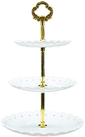 LKXHARLEYA CUPCAKE STAND STAND STAND, Torre de Fruta Candy de Sobesserra Europeia para Fruta para Fruta para Festa de Casamento de Aniversário, Clear