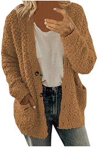 Blazer feminino, casacos de jaqueta sherpa de ursinho de inverno feminino