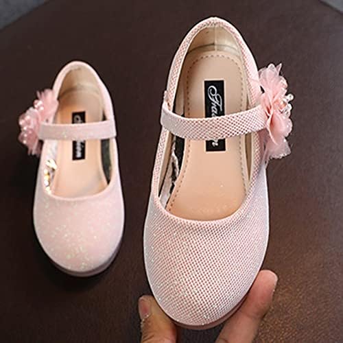 Crianças de couro de couro de moda pérola grande menina de flores pequenas sapatos de couro crianças sandálias de princesa sapatos