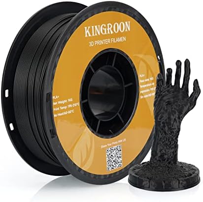 Kingroon PLA PLUS （PLA +） FILamento de impressora 3D, precisão dimensional +/- 0,03 mm, 1 kg de bobo, 1,75 mm ， preto