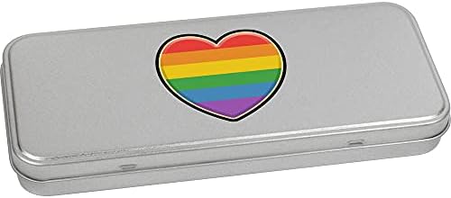 Azeeda 95mm 'Rainbow Heart' Metal Articled Tin/Storage Box