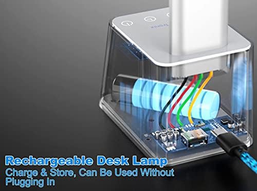Ambertronix Recarregável sem fio LED lâmpada LED, 5 brilho e 5 modos de iluminação, porta de carregamento USB, portátil, diminuição, controle de toque, timer automático