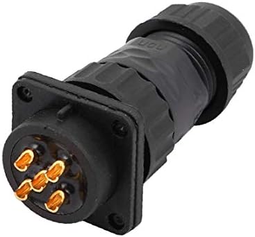 X-Dree 1set AC250V 15A M20 Frea 5 Terminais Conector de aviação plástica feminina (1set AC 220V 15A M20 ROSCA 5 Terminales Macho