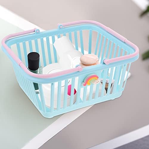 Zerodeko 4pcs cesta de plástico com alça de chuveiro caddie cadávera desktop Bins de armazenamento de desenho animado cesto de cesto de cesto para banheiro para banheiro