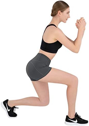 Ikeep Women's High Caist Yoga Shorts 8 /5 /2 Execução de shorts com bolsos para mulheres
