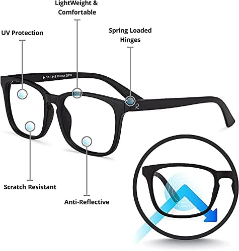 Leiterest Blue Blocking Reading Glasses Glasses de computador, moda para homens e mulheres, anti -brilho, anti -ocular,