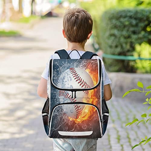 Bola de beisebol de Mchiver na mochila de fogo e água para meninos para meninos bolsas escolares à prova d'água para o ensino