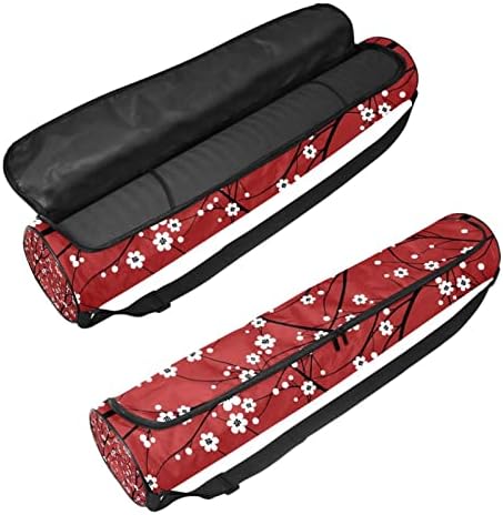 Laiyuhua Yoga Mat Bag, Bolsa de ginástica de ioga com zíperes duplos para mulheres e homens - zíperes lisos, abertura grande em forma de U e alça ajustável, se encaixa na maioria dos tapetes de cereja elegante estilo palácio