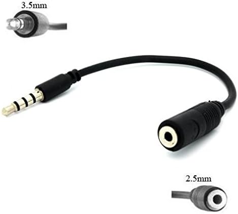 O conversor de fone de ouvido de fone de ouvido de fone de ouvido masculino de 2,5 mm a 3,5 mm suporta microfones de mãos livres
